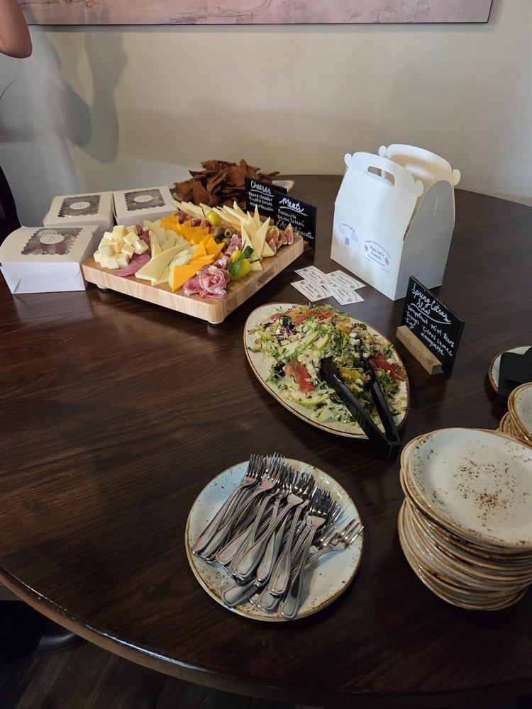 A charcuterie spread laid out for guests at the event